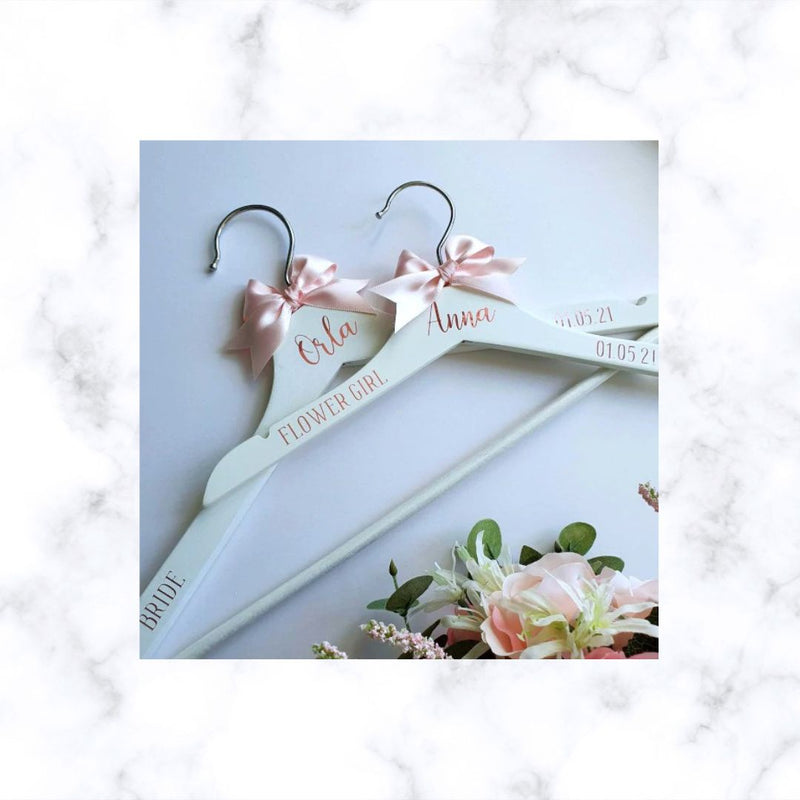 Personalized Vinyl Hangers for Weddings/ Bridal Showers/Bridesmaids/ New Born/ Graduation