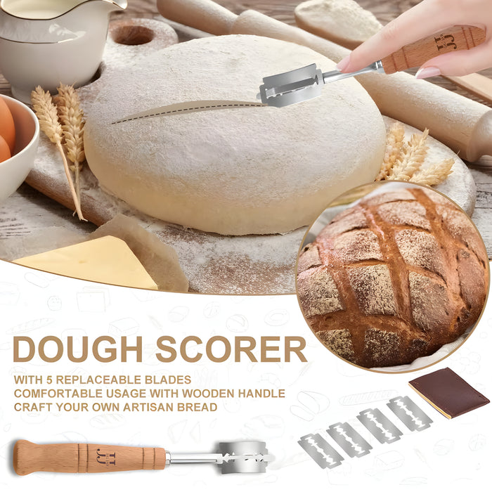 35 Piece Sourdough Starter Kit – Complete Bread Baking Set with Jar, Dough Tools, Proofing Basket, Pastry Mat, Whisk & Gift-Ready Packaging – White