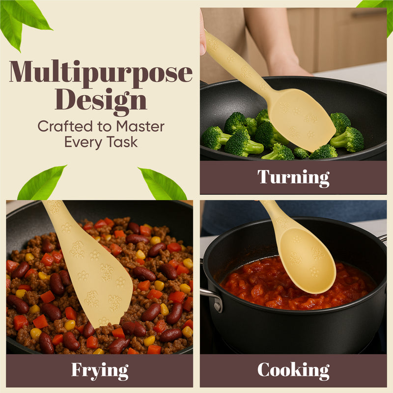 JIG TRIO 3 Piece Double Headed Silicone Spatula Set – Yellow – Heat Resistant Kitchen Tools for Baking, Mixing & Cooking – BPA Free, Dishwasher Safe, Gift Ready