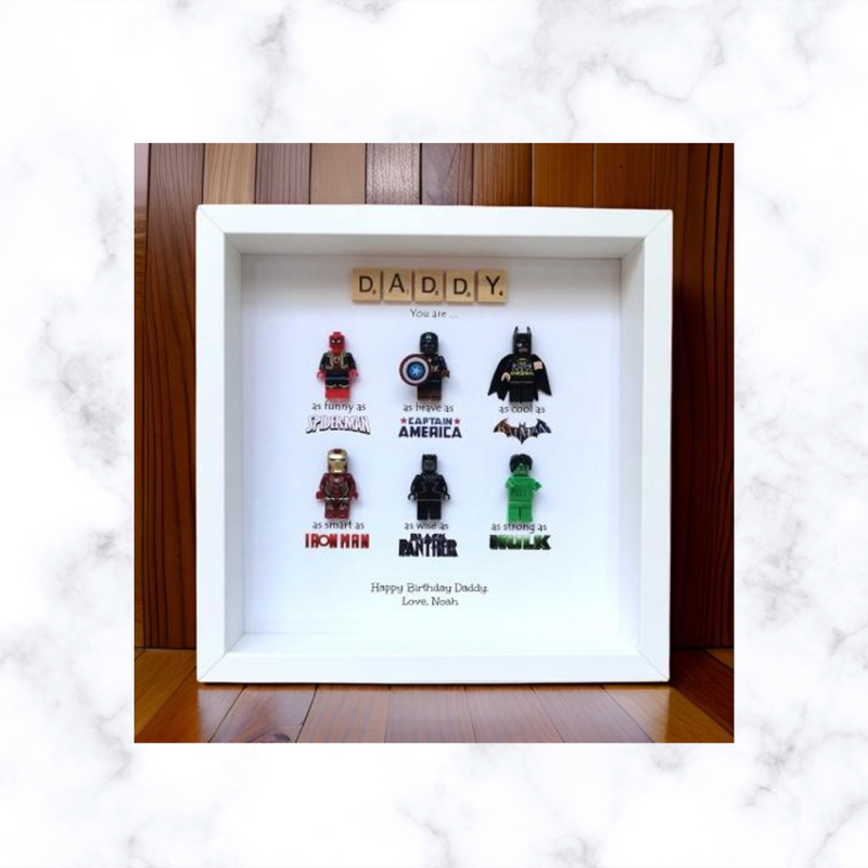 Lego Inspired Superhero frame | Father's day Gift | Gift for Him | Gift for Groom | Gift for Grandpa | Gift for Grand Father | Gift for Team Leader | Gift for Teacher | Graduation Gift | Promotion Gift