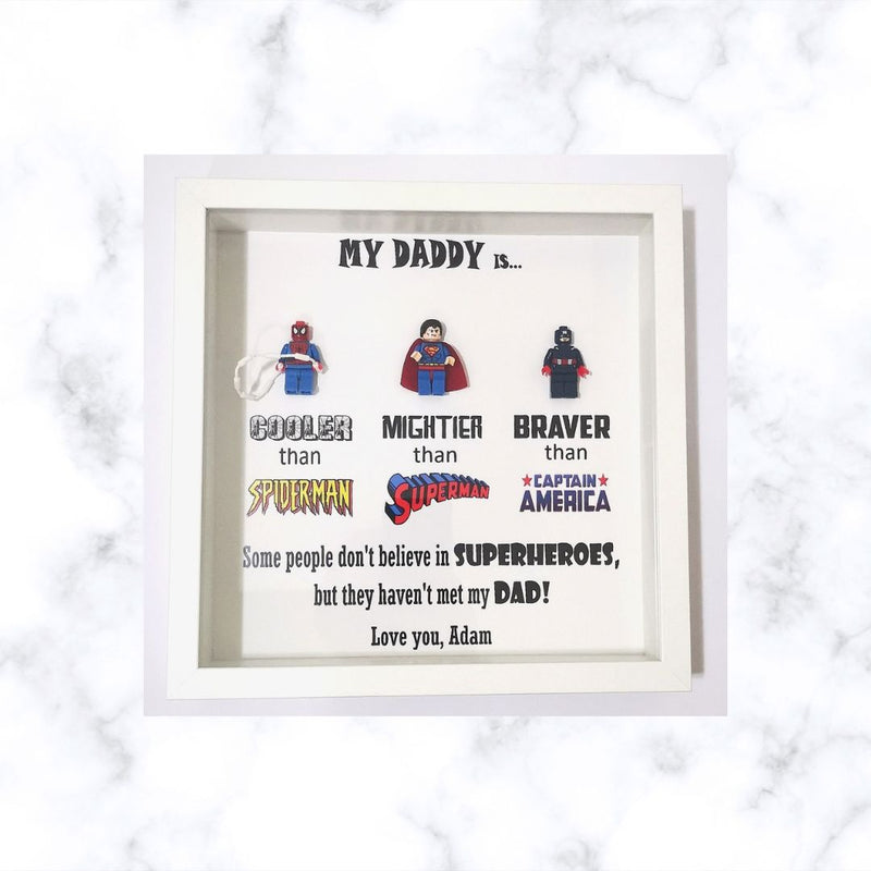 Lego Inspired Superhero frame | Father's day Gift | Gift for Him | Gift for Groom | Gift for Grandpa | Gift for Grand Father | Gift for Team Leader | Gift for Teacher | Graduation Gift | Promotion Gift