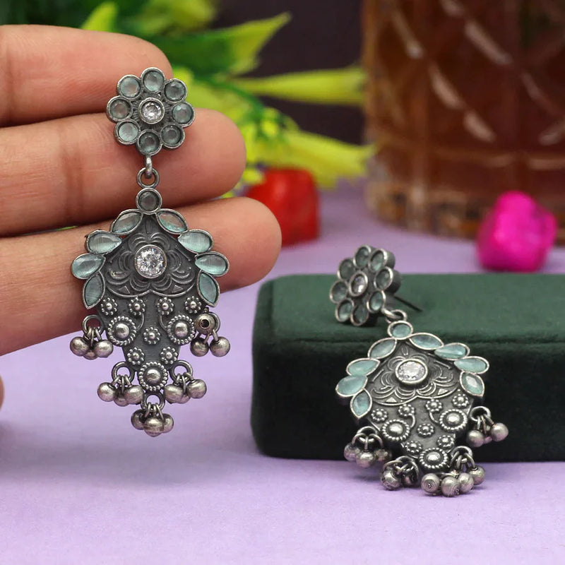 Pista Green Color Premium Oxidised Earrings (PGSE2739PGRN) - Pista Green