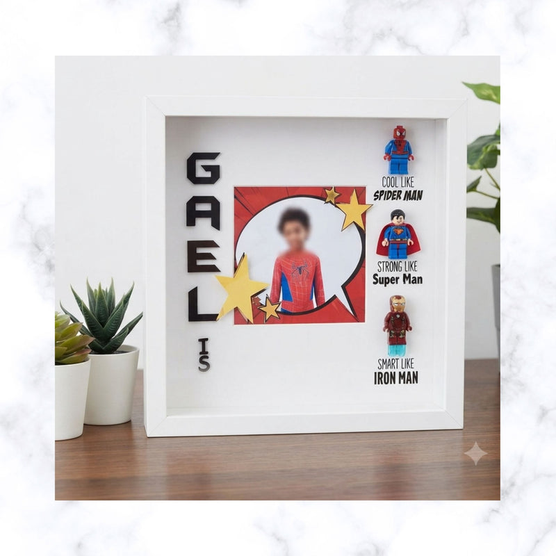 Lego Inspired Superhero frame | Father's day Gift | Gift for Him | Gift for Groom | Gift for Grandpa | Gift for Grand Father | Gift for Team Leader | Gift for Teacher | Graduation Gift | Promotion Gift