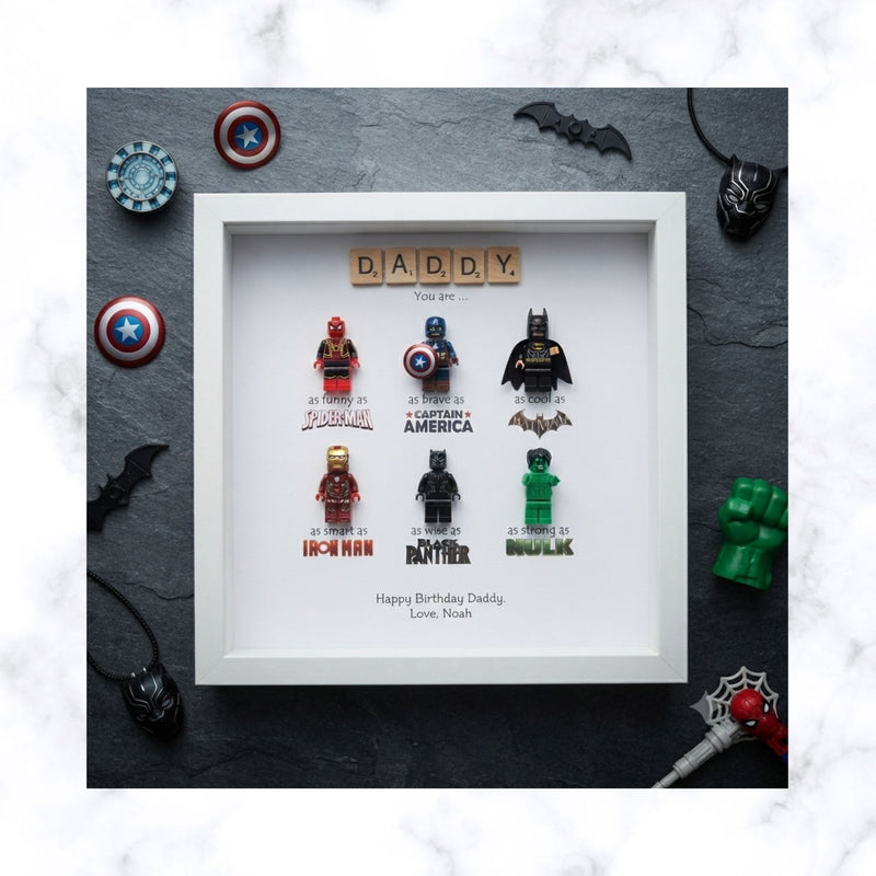 Lego Inspired Superhero frame | Father's day Gift | Gift for Him | Gift for Groom | Gift for Grandpa | Gift for Grand Father | Gift for Team Leader | Gift for Teacher | Graduation Gift | Promotion Gift