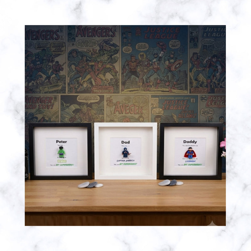 Lego Inspired Superhero frame | Father's day Gift | Gift for Him | Gift for Groom | Gift for Grandpa | Gift for Grand Father | Gift for Team Leader | Gift for Teacher | Graduation Gift | Promotion Gift