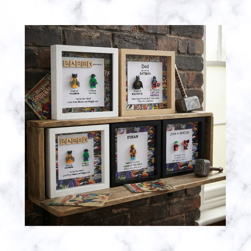 Lego Inspired Superhero frame | Father's day Gift | Gift for Him | Gift for Groom | Gift for Grandpa | Gift for Grand Father | Gift for Team Leader | Gift for Teacher | Graduation Gift | Promotion Gift
