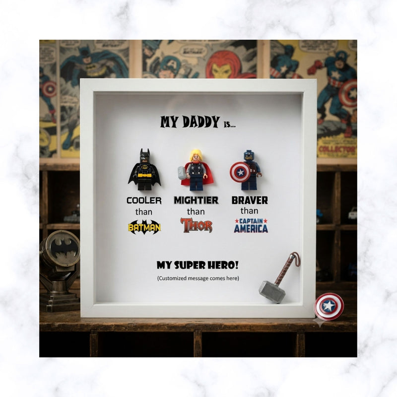Lego Inspired Superhero frame | Father's day Gift | Gift for Him | Gift for Groom | Gift for Grandpa | Gift for Grand Father | Gift for Team Leader | Gift for Teacher | Graduation Gift | Promotion Gift