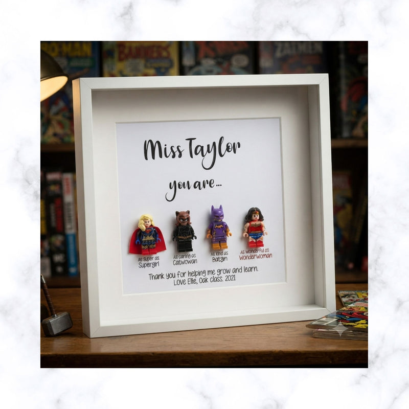 The "Real-Life Heroine" Shadow Box | Custom Superhero Gift for Her