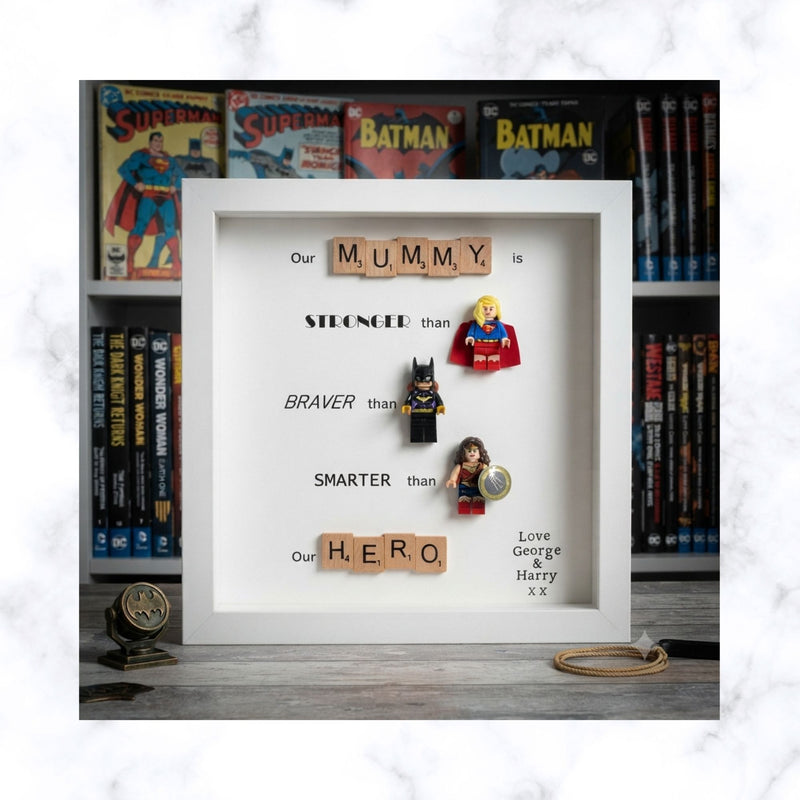 The "Real-Life Heroine" Shadow Box | Custom Superhero Gift for Her