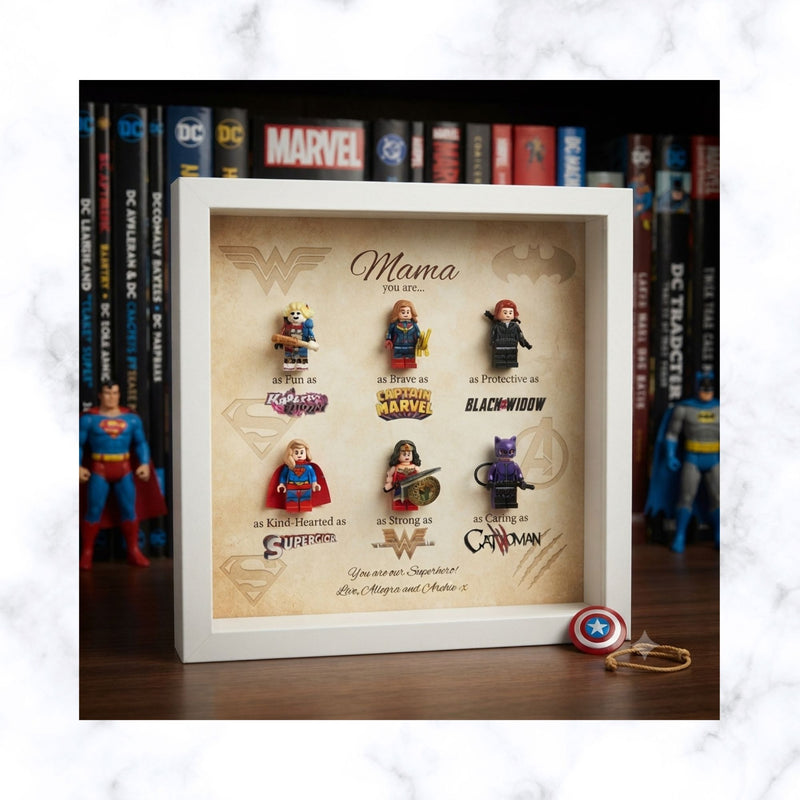 The "Real-Life Heroine" Shadow Box | Custom Superhero Gift for Her
