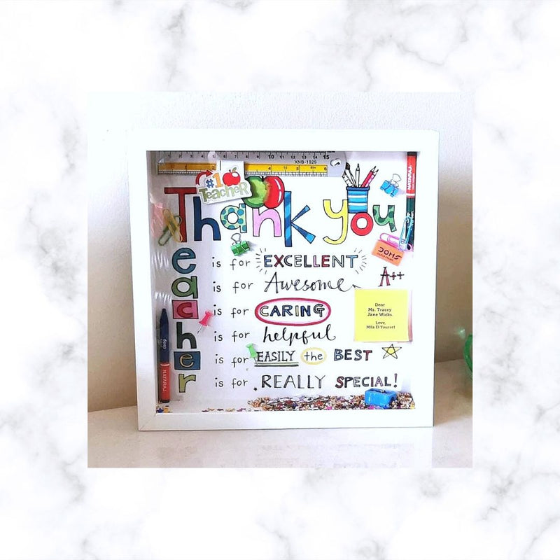 Personalised Teacher Appreciation Shadow Box