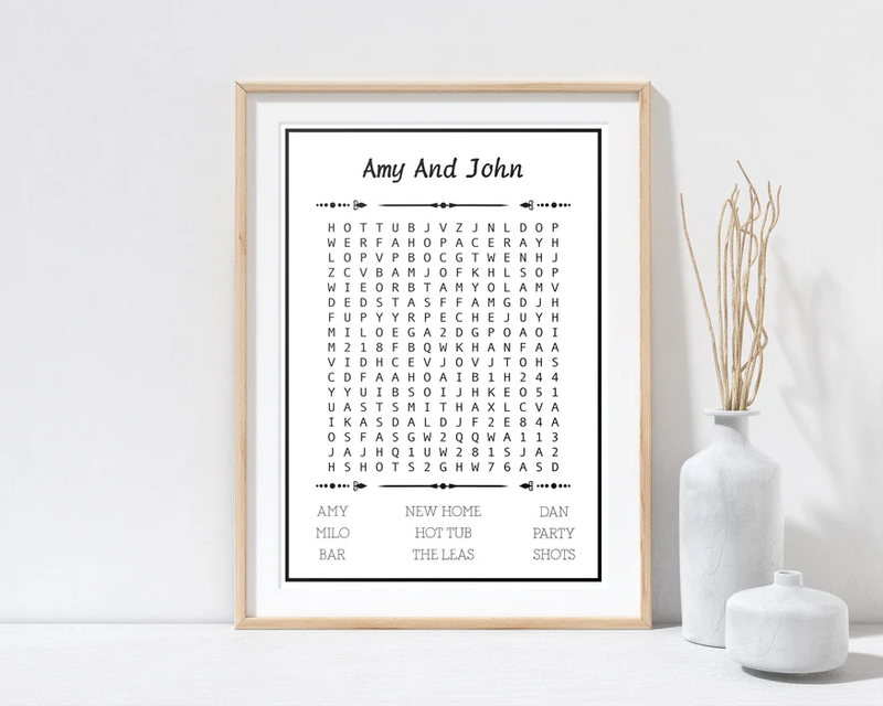 Personalized Puzzle Frame | Customized Word Search Frame Gift