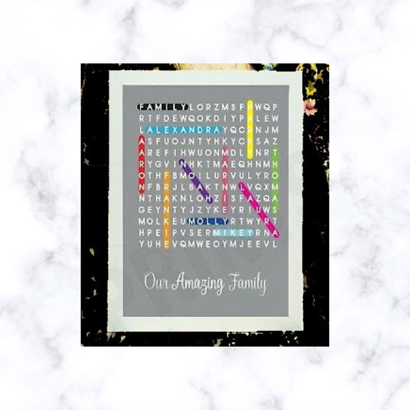 Personalized Puzzle Frame | Customized Word Search Frame Gift