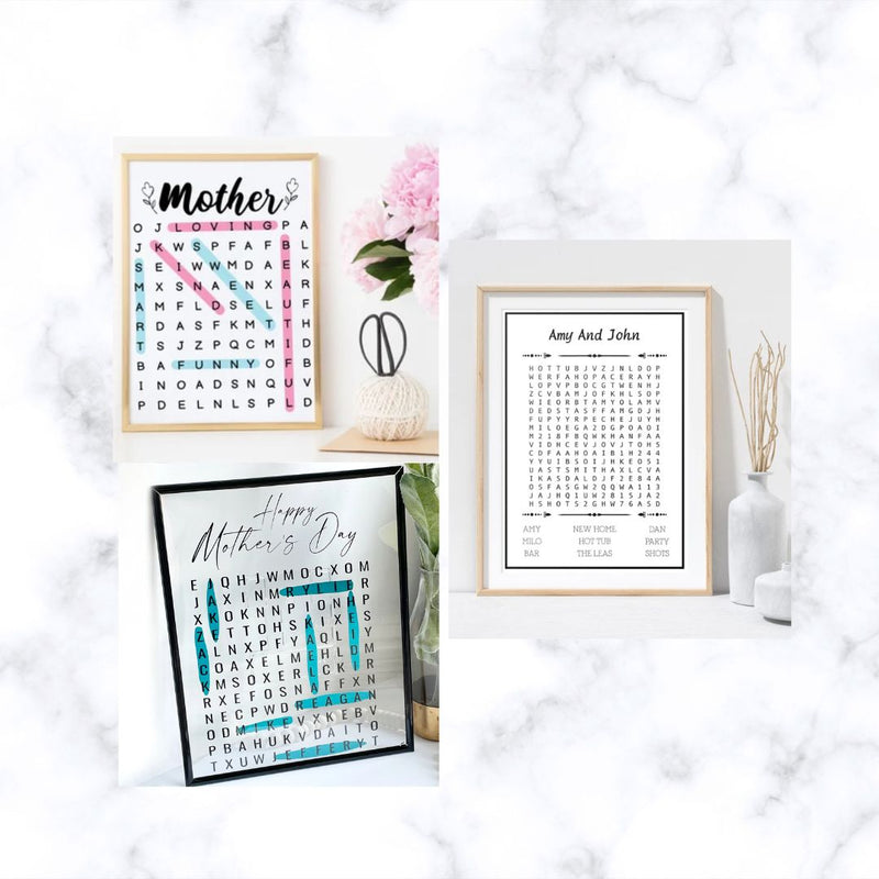 Personalized Puzzle Frame | Customized Word Search Frame Gift