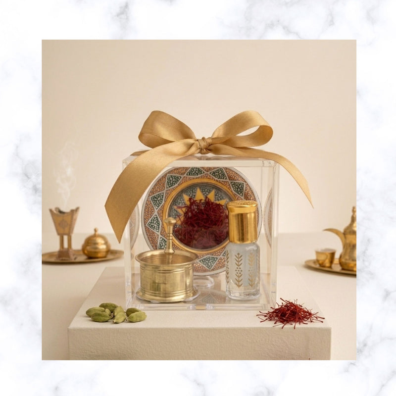 Premium Islamic Gift Box – Saffron & Attar Curations