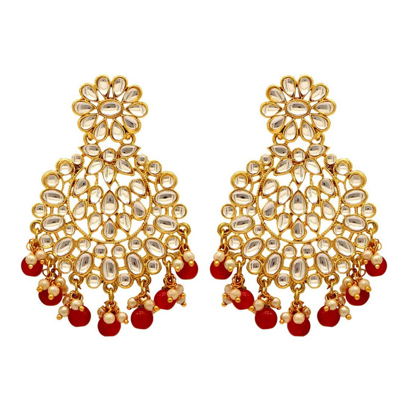maroon kundan dangles