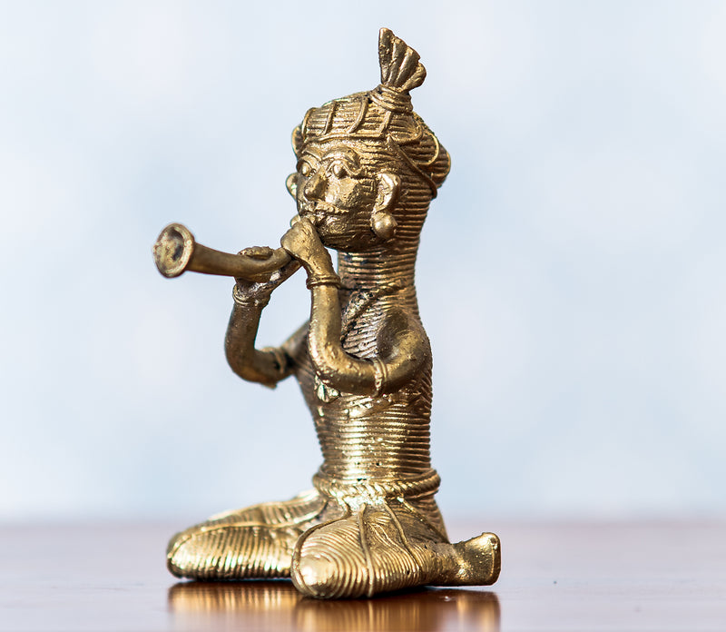 Authentic Dokra Art From Odisha - Three Musician Set of 3