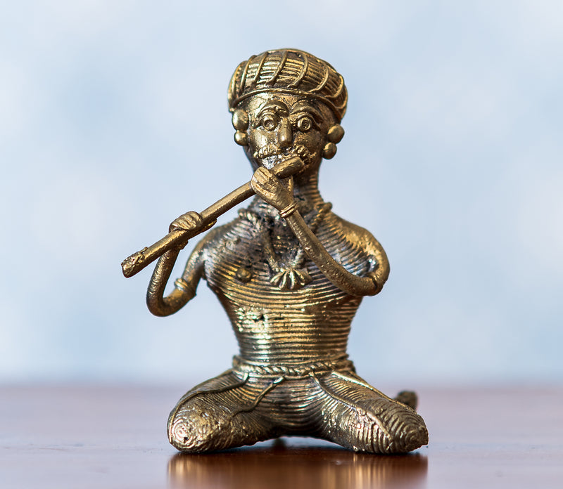 Authentic Dokra Art From Odisha - Three Musician Set of 3