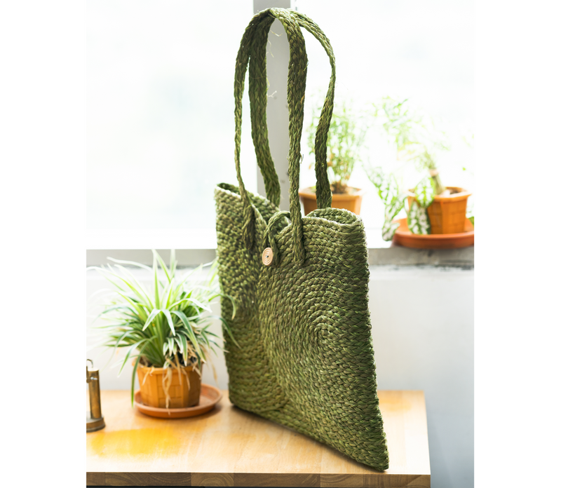 Multi Utility Cloth Lining Bag of Sabai Grass
