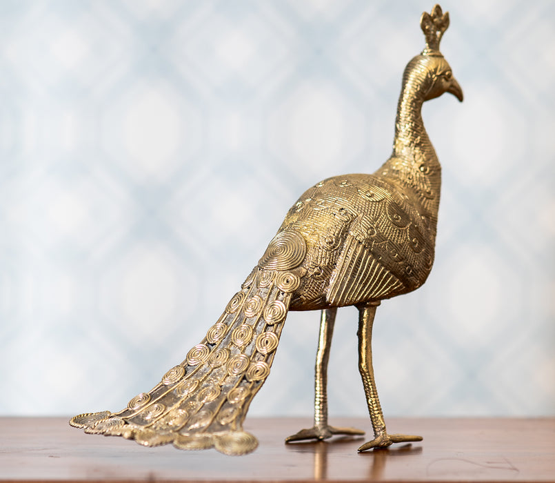 Authentic Dokra Art From Odisha - Peacock