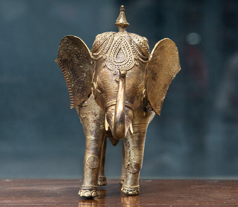 Authentic Dokra Art From Odisha - Elephant Medium