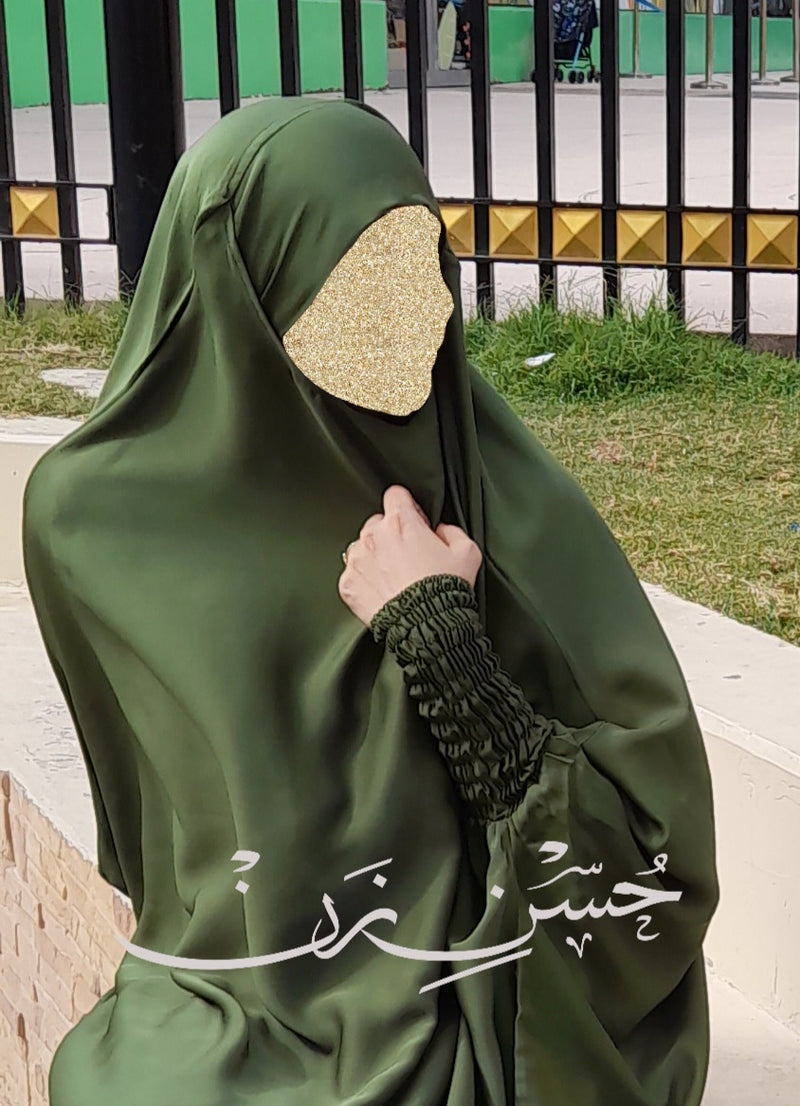 Mint Green 3 Piece Jilbab Elastic Sleeves