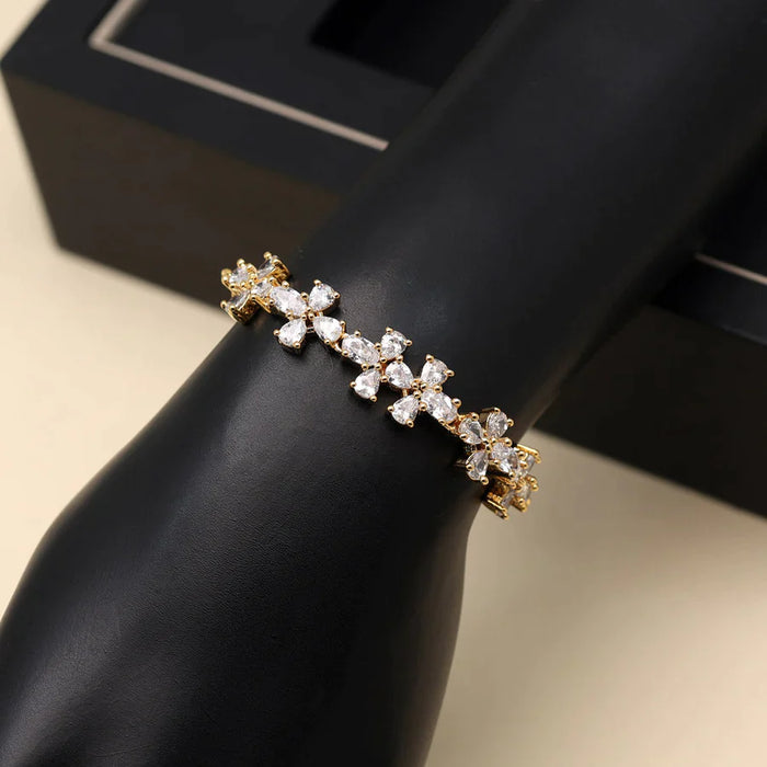 White Color American Diamond Bracelet (ADB208WHT) - White