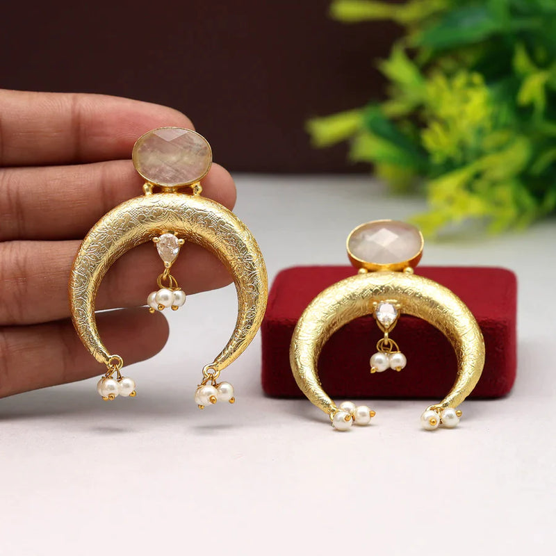 Off White Color Amrapali Earrings (AMPE383OWHT) - Off White