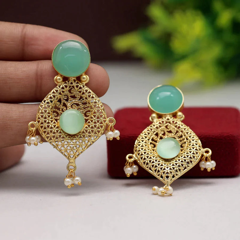 Pista Green Color Amrapali Earrings (AMPE386PGRN) - Pista Green