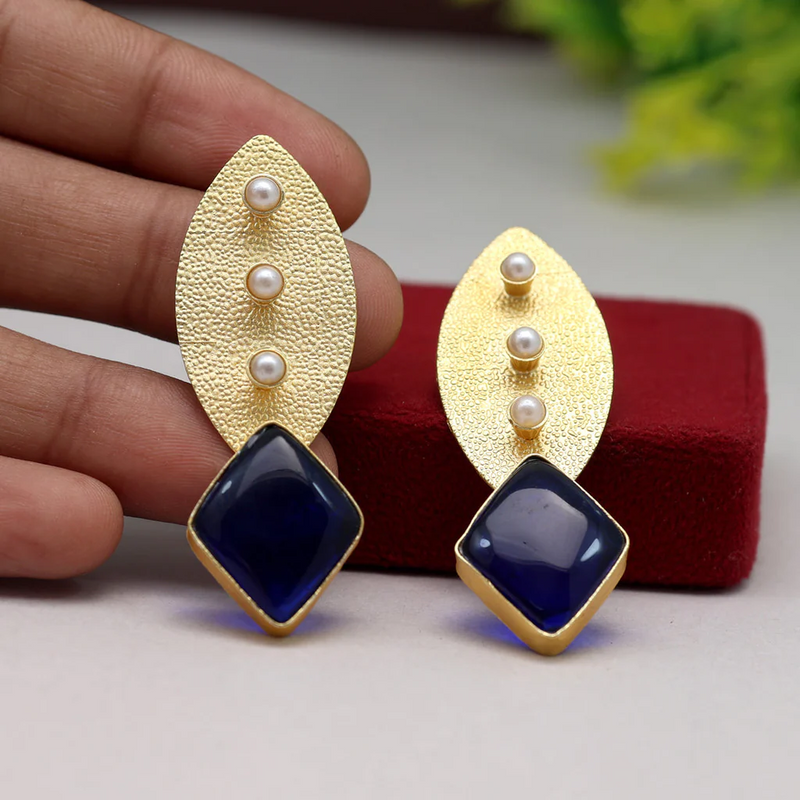 Blue Color Amrapali Earrings (AMPE388BLU) - Blue