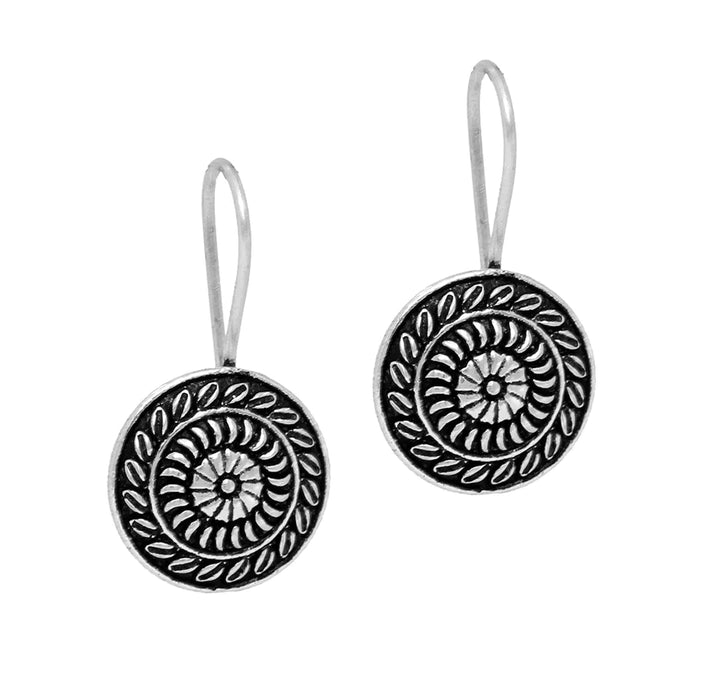 Indian Traditional Oxidised Stud Brass Earrings (GSE473SLV) - Silver