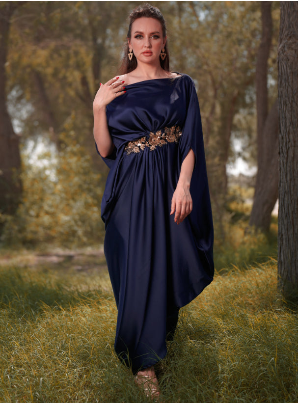 Greek Pleat Navy Blue