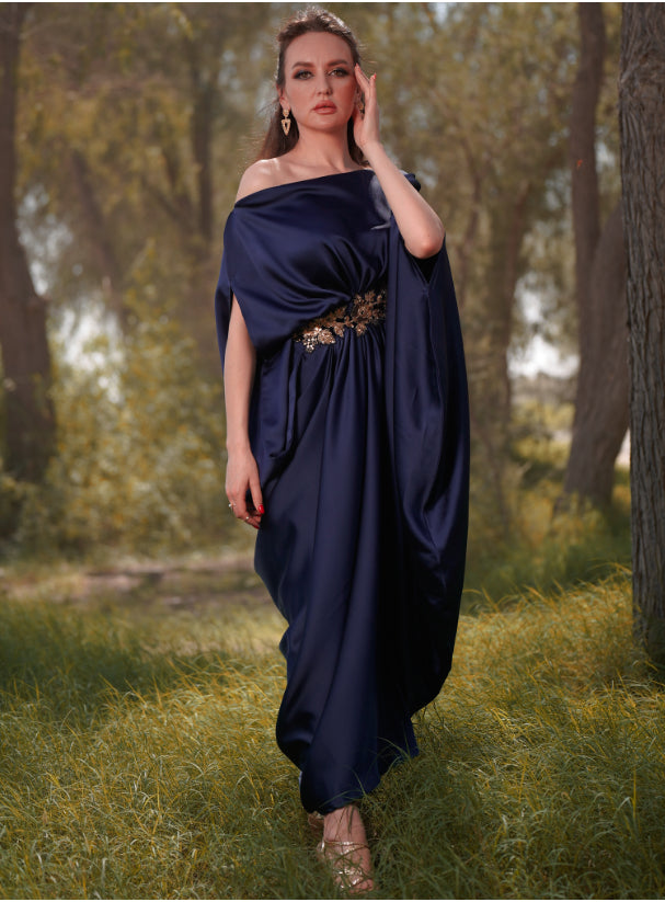 Greek Pleat Navy Blue