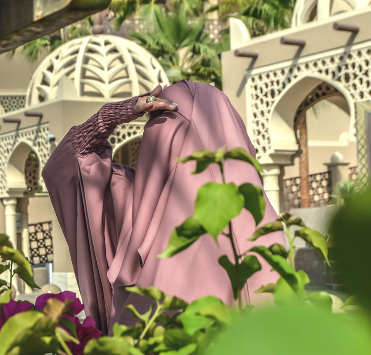 English Rose 3 Piece Jilbab Elastic Sleeves