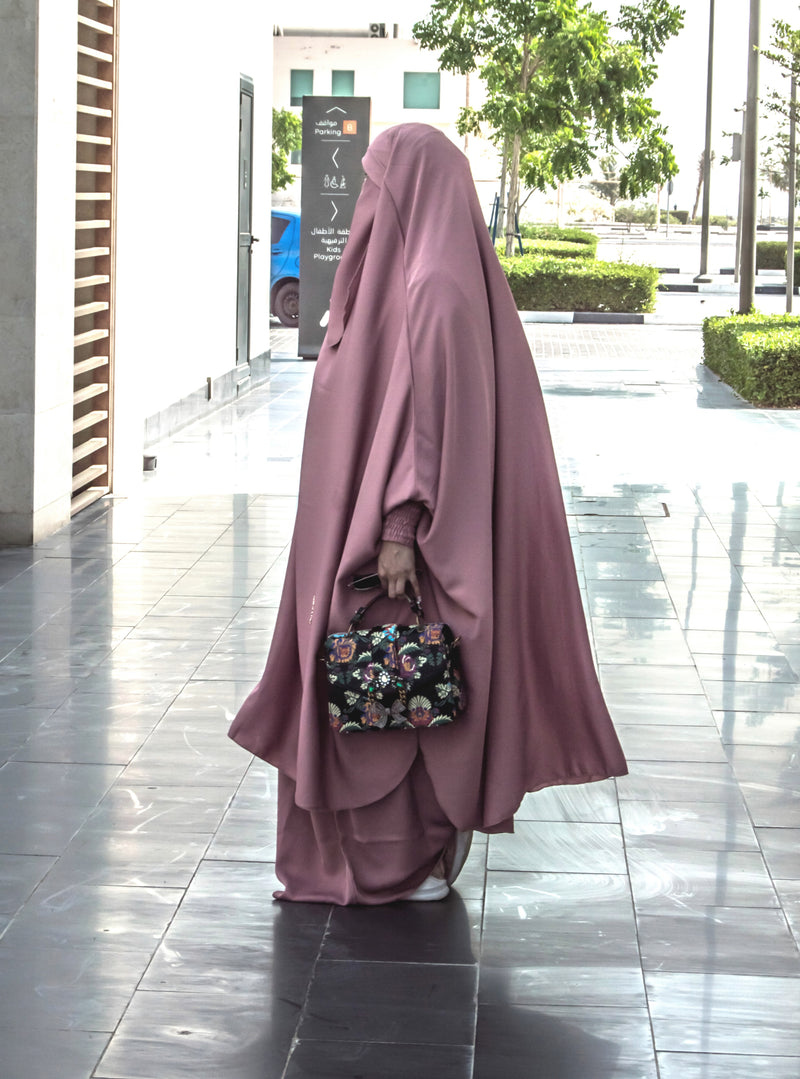 English Rose 3 Piece Jilbab Elastic Sleeves