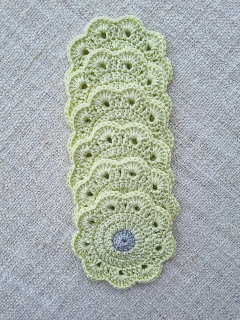 Lime Flower Coasters (set of 6)