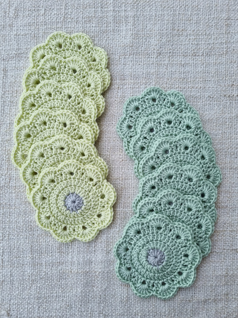 Lime Flower Coasters (set of 6)