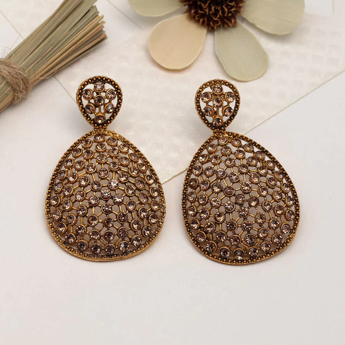Gold Color Matte Gold Earrings (MGE211GLD) - Gold
