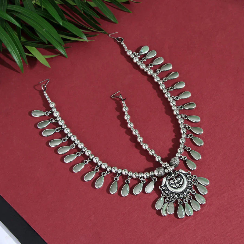 Silver Color Oxidised Matha Patti (MTP286SLV) - Silver