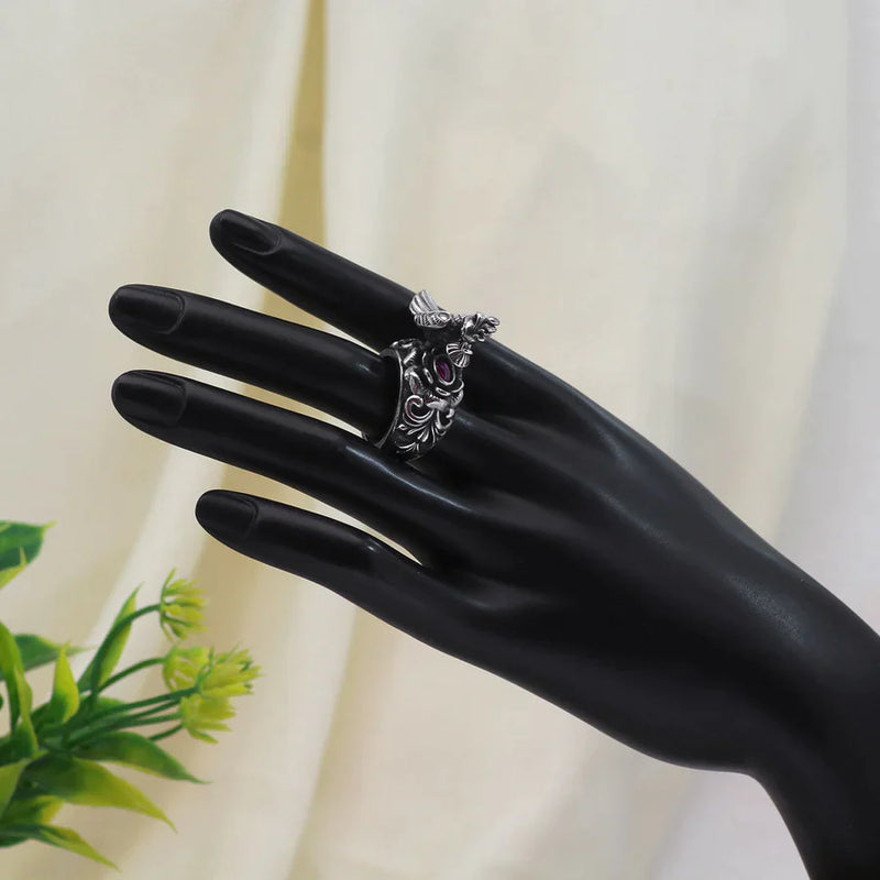 Rani Color Premium Oxidised Rings (PGSR509RNI) - Rani