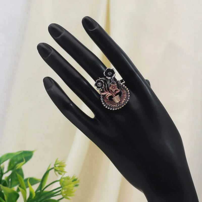 White Color Premium Oxidised Rings (PGSR523WHT) - White