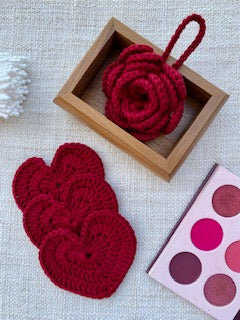 Self Love Collection - rose loofah and heart face pads