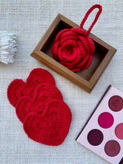 Self Love Collection - rose loofah and heart face pads