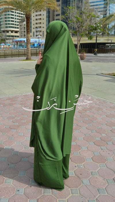 Mint Green 3 Piece Jilbab Elastic Sleeves